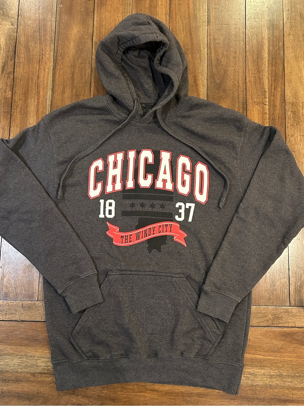 Chicago Graphic Hoodie Sweatshirt - Charcoal